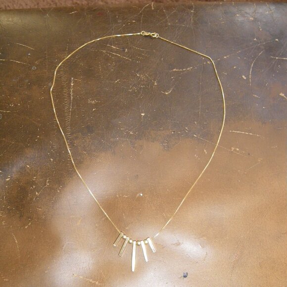 Vintage Jewelry - Vintage Women’s 14K Gold Necklace w/ Bars & Beads Accents